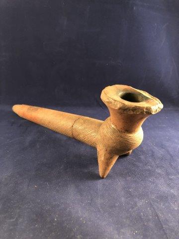 POTTERY PIPE     INDIAN ARTIFACT ARROWHEAD (1 of 8)