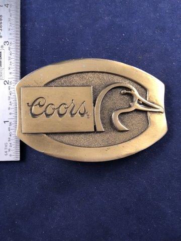COORS BRASS BELT BUCKLE (1 of 2)