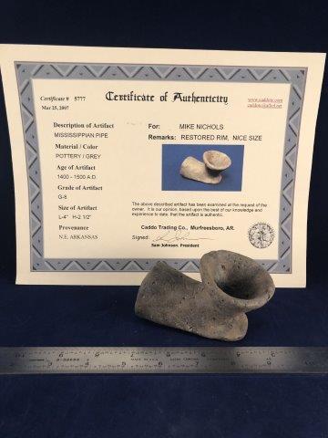 MISSISSIPPIAN PIPE               WITH COA (1 of 7)