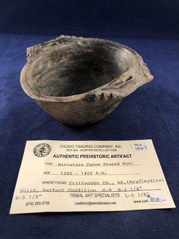 MINIATURE CANOE SHAPED BOWL WITH SAM JOHNSON MUSEUM (1 of 4)