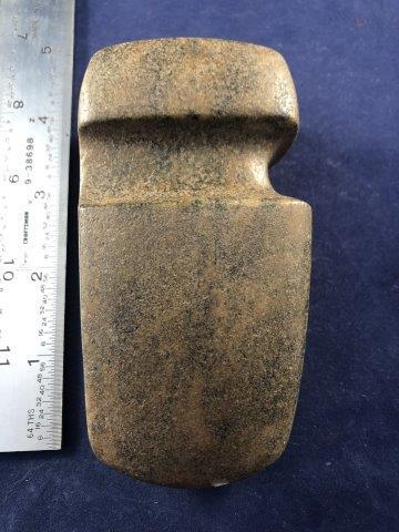 GROOVED AXE INDIAN ARTIFACT ARROWHEAD: THIS BEAUTIFUL NATIVE AMERICAN INDIAN ARTIFACT IS 4&1/2 INCHES LONG. IT IS FROM ILLINOIS. IT WILL MAKE A GREAT ADDITION TO YOUR COLLECTION! KEY WORDS: NATIVE AMERICAN INDIAN ARTIFACT ARTIFACTS ARROWHE