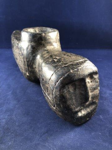 LARGE HUMAN EFFIGY STONE PIPE    INDIAN ARTIFACT (1 of 8)