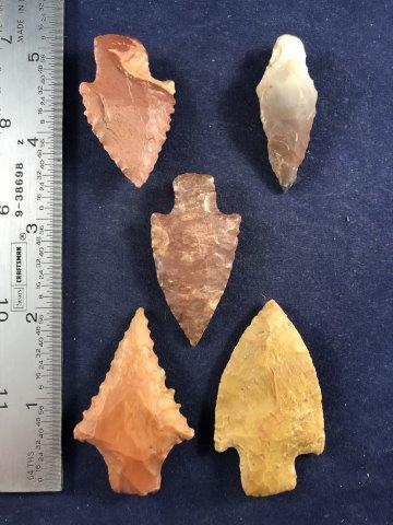 5 ARKANSAS POINTS     INDIAN ARTIFACT ARROWHEAD (1 of 1)