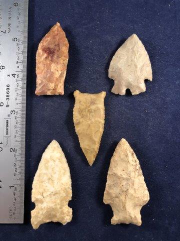5 ARKANSAS POINTS     INDIAN ARTIFACT ARROWHEAD (1 of 1)