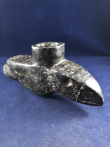 CROW EFFIGY STONE PIPE      INDIAN ARTIFACT ARROWHEAD (1 of 8)