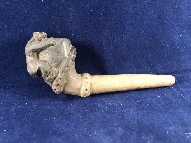 CLAY HAWK EFFIGY PIPE     INDIAN ARTIFACT ARROWHEAD (1 of 3)