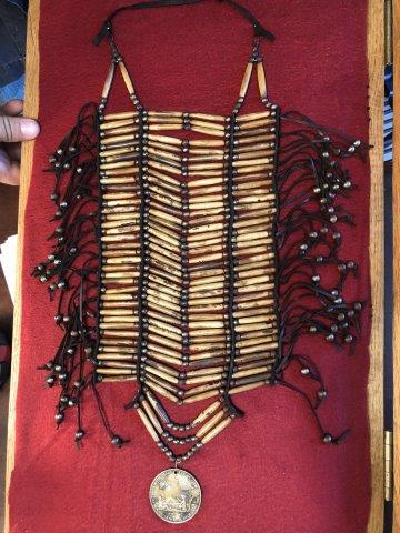 BONE BEAD CEREMONIAL BREAST PLATE INDIAN ARTIFACT: IT IS FROM OHIO. IT WILL MAKE A GREAT ADDITION TO YOUR COLLECTION! KEY WORDS: NATIVE AMERICAN INDIAN ARTIFACT ARTIFACTS ARROWHEAD ARROWHEADS MISSISSIPPIAN QUAPAW CADDO POTTERY