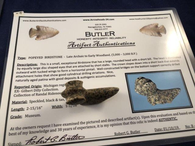 POPEYE BIRDSTONE       WITH COA     INDIAN ARTIFACT (1 of 5)