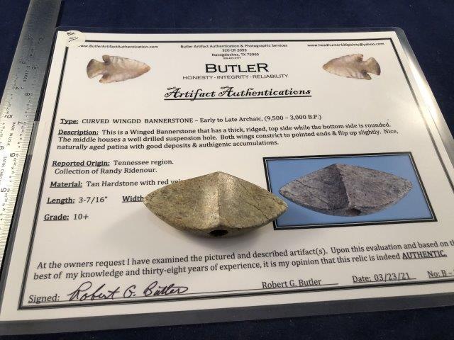 CURVED WINGED BANNERSTONE       WITH COA     INDIAN (1 of 5)