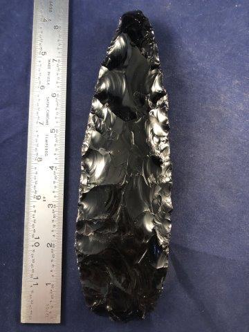LARGE OBSIDIAN BLADE     INDIAN ARTIFACT ARROWHEAD (1 of 3)