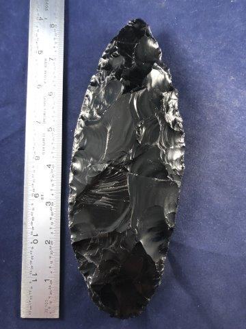 LARGE OBSIDIAN BLADE     INDIAN ARTIFACT ARROWHEAD (1 of 3)