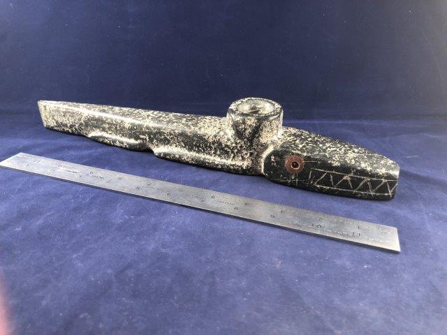 GAR EFFIGY STONE PIPE     INDIAN ARTIFACT ARROWHEAD (1 of 5)
