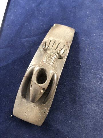 LOBSTER EFFIGY HOPEWELL PIPE     INDIAN ARTIFACT (1 of 4)