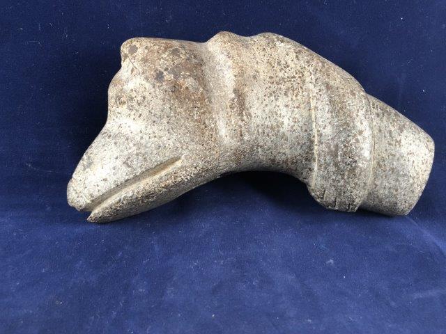 BEAR EFFIGY STONE PIPE     INDIAN ARTIFACT ARROWHEAD (1 of 3)