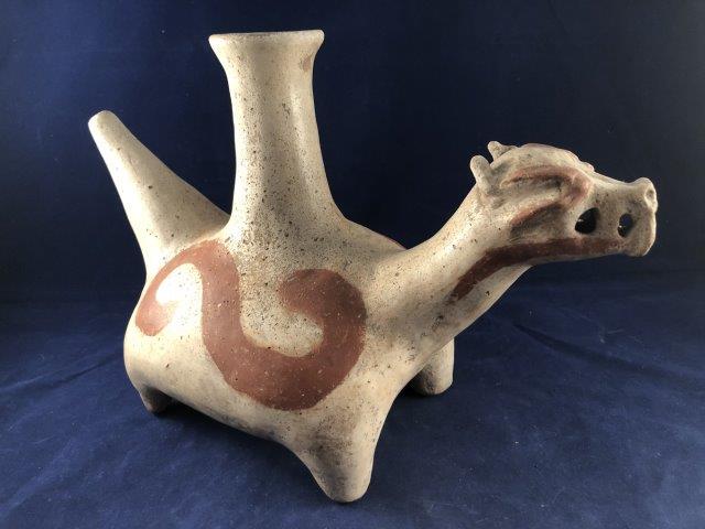 QUAPAW DOG EFFIGY WATERBOTTLE     INDIAN ARTIFACT (1 of 5)