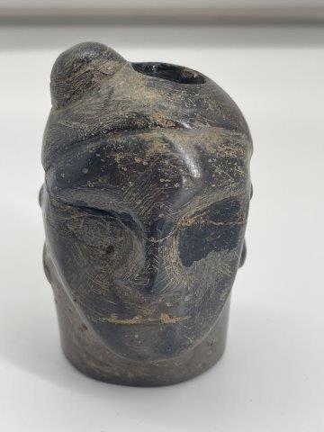 HUMAN EFFIGY STONE PIPE         INDIAN ARTIFACT (1 of 6)