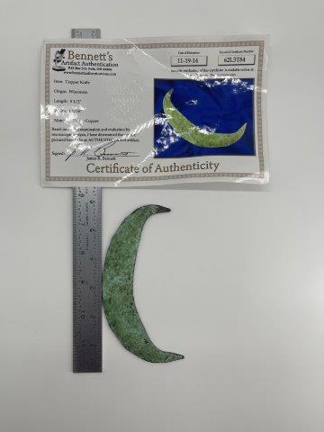 COPPER KNIFE        WITH COA (1 of 7)