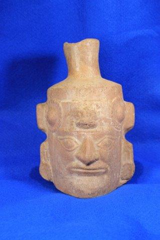 MOCHE HUMAN HEAD POT      INDIAN ARTIFACT ARROWHEAD (1 of 6)