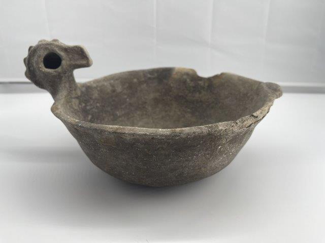 ONE EYED HAWK EFFIGY BOWL      INDIAN ARTIFACT (1 of 6)