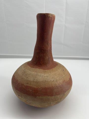 QUAPAW HORIZONTAL BANDED BOTTLE      INDIAN ARTIFACT (1 of 5)