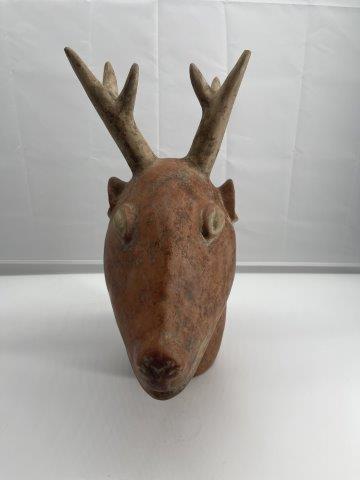 LARGE MOCHE DEER HEAD EFFIGY      INDIAN ARTIFACT (1 of 5)