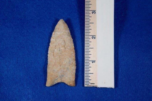 DALTON INDIAN ARTIFACT ARROWHEAD: THIS BEAUTIFUL NATIVE AMERICAN INDIAN ARTIFACT IS2&3/4 INCHES LONG. THIS IS OUT OF THE KENT WESTBROOK COLLECTION. IT IS FROM PIKE COUNTY ARKANSAS. ALL ITEMS HAVE BEEN LOOKED AT BY SAM JOHNSON, ALL ARE
