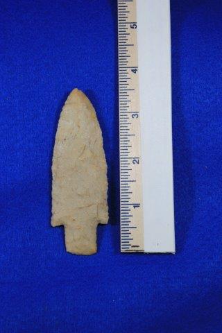 PONTCHARTRAIN I INDIAN ARTIFACT ARROWHEAD: THIS BEAUTIFUL NATIVE AMERICAN INDIAN ARTIFACT IS 3&5/8 INCHES LONG. THIS IS OUT OF THE BARTH GRAYSON COLLECTION. IT IS FROM CLAY COUNTY ARKANSAS. ALL ITEMS HAVE BEEN LOOKED AT BY SAM JOHNSON, ALL ARE