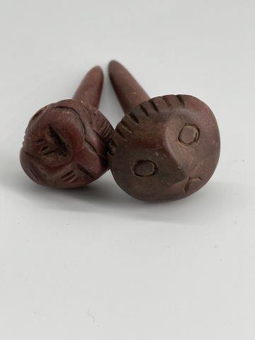 2 CATALINITE HUMAN EFFIGY EAR SPOOLS    INDIAN ARTIFACT ARROWHEAD (1 of 7)