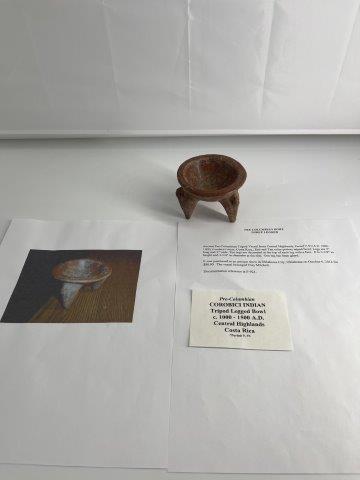 PRECOLUMBIAN BOWL 3 LEGGED      INDIAN ARTIFACT ARROWHEAD (1 of 6)