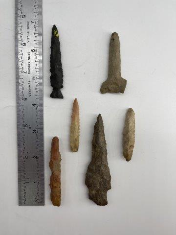 6 DRILLS   INDIAN ARTIFACT ARROWHEAD (1 of 1)