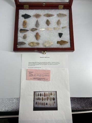 FRAME OF POINTS  INDIAN ARTIFACT ARROWHEAD (1 of 5)