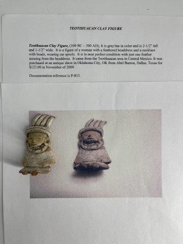 TEOTIHUACAN CLAY FIGURE   INDIAN ARTIFACT ARROWHEAD (1 of 5)