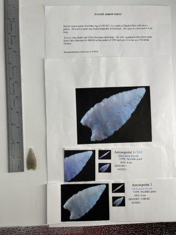 DANISH ARROW POINT   INDIAN ARTIFACT ARROWHEAD (1 of 6)