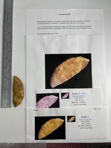 DANISH SICKLE  INDIAN ARTIFACT ARROWHEAD (1 of 5)