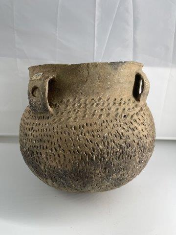 LARGE MISSISSIPPIAN STRAP HANDLE JAR  INDIAN ARTIFACT ARROWHEAD (1 of 6)