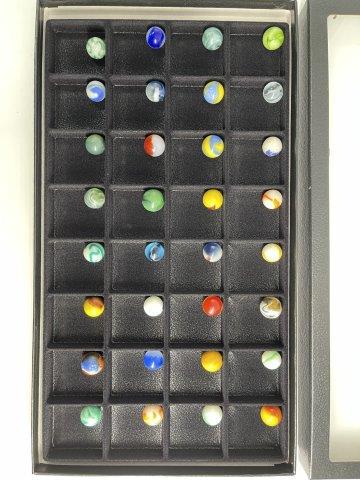 32 MARBLES INDIAN ARTIFACT ARROWHEAD: FRAME NOT INCLUDED. EVERY BEAUTIFUL NATIVE AMERICAN INDIAN ARTIFACT IS FROM THE LARRY SHAVER COLLECTION, HE FOUND HIS FIRST ARROWHEAD IN 1951 AT THE AGE OF 12 & COLLECTED UNTIL THE TIME OF HIS DEATH.