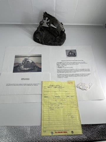 HORSE AND MAN SCULPTURE  INDIAN ARTIFACT ARROWHEAD (1 of 6)