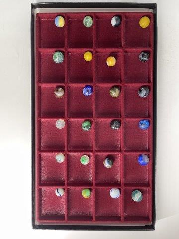 24 MARBLES INDIAN ARTIFACT ARROWHEAD: EVERY BEAUTIFUL NATIVE AMERICAN INDIAN ARTIFACT IS FROM THE LARRY SHAVER COLLECTION, HE FOUND HIS FIRST ARROWHEAD IN 1951 AT THE AGE OF 12 & COLLECTED UNTIL THE TIME OF HIS DEATH. HE HAD A VERY LARGE