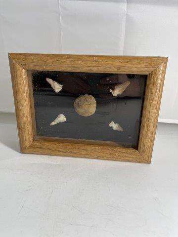 FRAME OF 5 OKLAHOMA POINTS  INDIAN ARTIFACT ARROWHEAD (1 of 1)