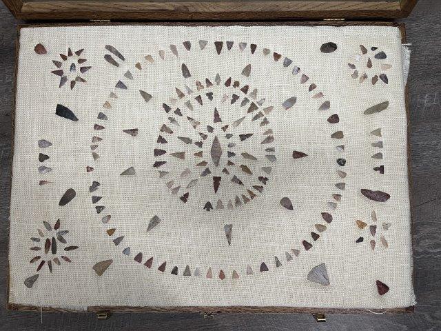 LARGE FRAME OF 215 PERSONAL FINDS  INDIAN ARTIFACT ARROWHEAD (1 of 11)