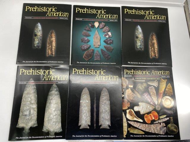 6 PREHISTORIC AMERICAN MAGAZINES  INDIAN ARTIFACT ARROWHEAD (1 of 1)
