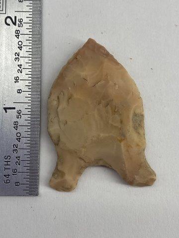 DALTON INDIAN ARTIFACT ARROWHEAD: THIS ARROWHEAD IS 1 & 3/4 INCHES LONG. IT IS FROM TEXAS. EX- BARBARA HEROD COLLECTION. ALL ITEMS HAVE BEEN VIEWED BY SAM JOHNSON, ALL ITEMS ARE AUTHENTIC & HE WILL PAPER EACH PIECE FOR $25 EXTRA. YOU 