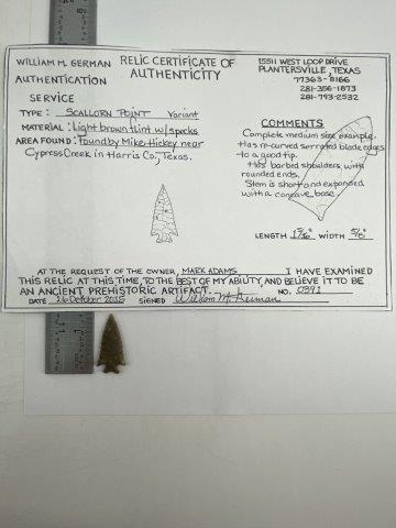 Scallorn Arrowpoint with COA (1 of 5)