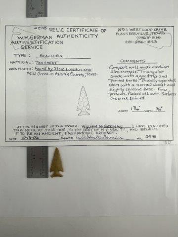 Scallorn Arrowpoint with COA (1 of 5)