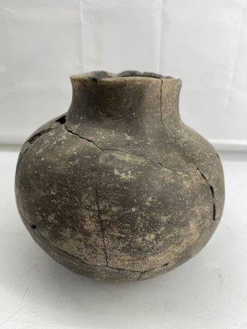 Mississippian Jar: This Mississippian Jar is from the CTC Collection and is broken and glued. It is 6 & 1/2 inches tall by 6 & 1/2 inches wide. All items have been examined by Sam Johnson and are authentic in his opinio
