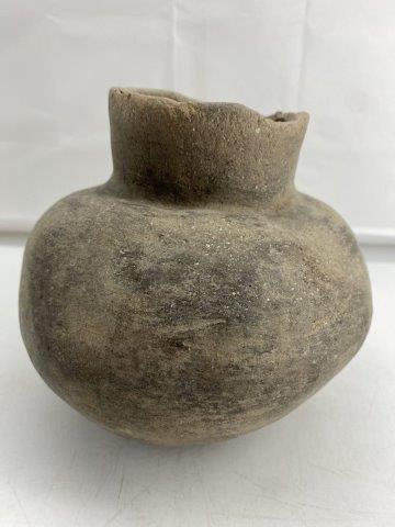 Mississippian Jar: This Mississippian Jar is from the late Dub Lyerly collection. It has rim chips with normal use wear. It is 6 & 3/4 inches tall by 6 & 1/2 inches wide. All items have been examined by Sam Johnson, and