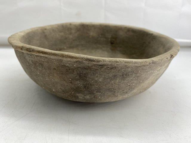 Mississippian Bowl: This Mississippian Bowl is from the late Dub Lyerly collection. It appears solid with normal use wear. It is 3&1/4 inches tall by 8&1/4 inches wide. All items have been examined by Sam Johnson, and ar