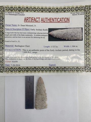 EARLY ARCHAIC KNIFE   WITH COA (1 of 5)