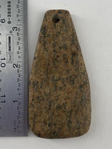 Pendant Indian Artifact Arrowhead: This is 3&1/2 inches long. Each & every piece in this auction comes from the late Richard Lienau collection from Lebanon, Illinois. KEY WORDS: NATIVE AMERICAN INDIAN ARTIFACT ARTIFACTS ARROWHEAD ARROW