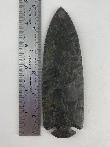 Dovetail Indian Artifact Arrowhead: This is 6 inches long. Each & every piece in this auction comes from the late Richard Lienau collection from Lebanon, Illinois. KEY WORDS: NATIVE AMERICAN INDIAN ARTIFACT ARTIFACTS ARROWHEAD ARROWHEAD
